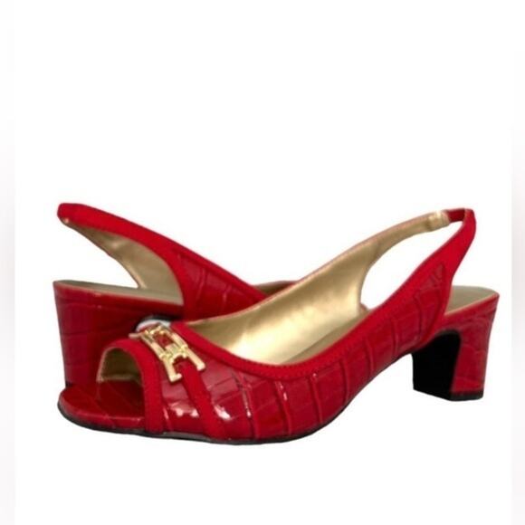 Karen Scott Croc Print Slingback Pump Sz 5.5 - Picture 1 of 3